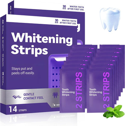 Purple Teeth Whitening Strips,Purple Whitening Strips,Gentle Surface Stain Reduction & Natural Shine, Portable Whitening Strips Purple for Home or Travel(2Pcs)